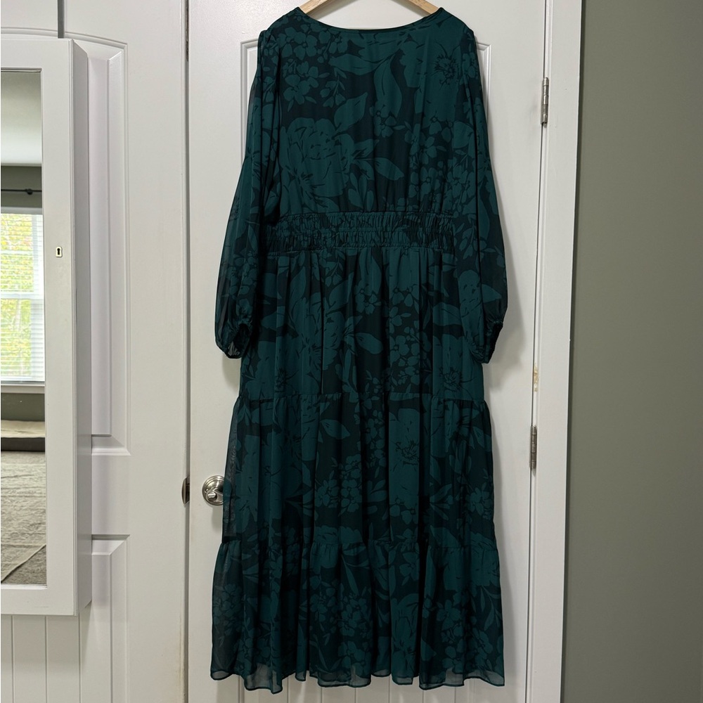 Plus Size Taylor Smocked Waist Chiffon Maxi Dress 20W - Picture 10 of 12